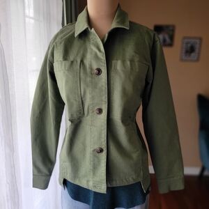 Studio Park Olive Green Women's Oversized Jacket Size XS